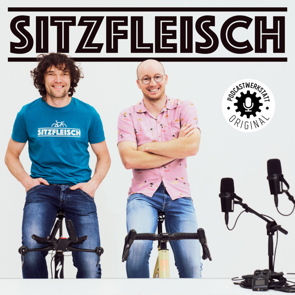 Podcast Cover Sitzfleisch ein Podcastwerkstatt Original mit Christoph Strasser und Florian Kraschitzer